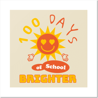 100 Days of School Brighter with Sun Posters and Art